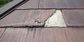西宮市カラーベスト本体がボロボロになっている
