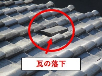 尼崎市瓦屋根のし瓦落下