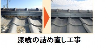 漆喰の詰め直し工事