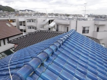 大屋根棟瓦施工前