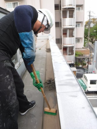 陸屋根排水溝清掃6
