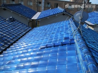 屋根葺き替え工事前