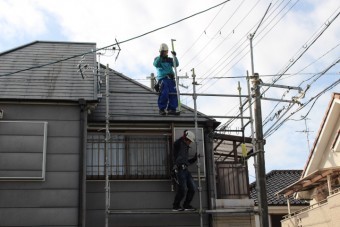 屋根修理足場設置5