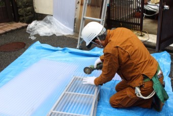 木製テラス波板修理4
