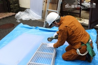 木製テラス波板修理4