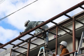 木製テラス波板修理6