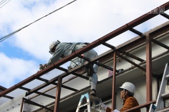 木製テラス波板修理6