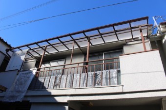 木製テラス波板修理11