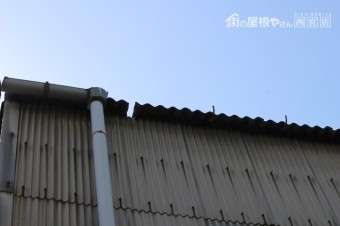 尼崎市工場雨樋修理2