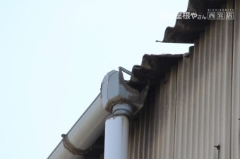 尼崎市工場雨樋修理3