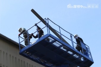 尼崎市工場雨樋修理6