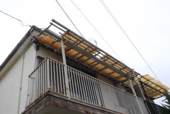 木製テラス屋根修理1