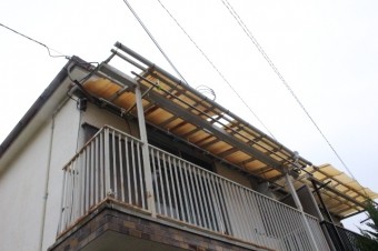 木製テラス屋根修理1