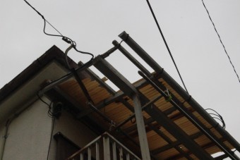 木製テラス修理2