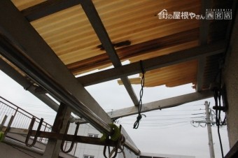 木製テラス修理3