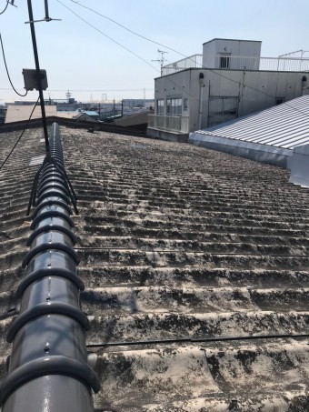 尼崎市倉庫屋根現場調査2