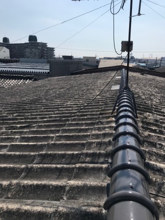 尼崎市倉庫屋根現場調査1