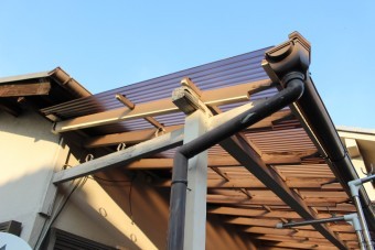 木製テラス修理中3