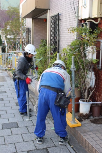 仮設足場設置1