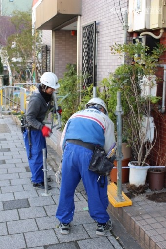 仮設足場設置1
