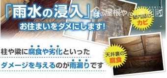 雨の侵入は家をダメにする