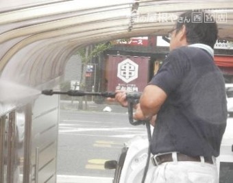 カーポート屋根高圧洗浄