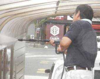 カーポート屋根高圧洗浄