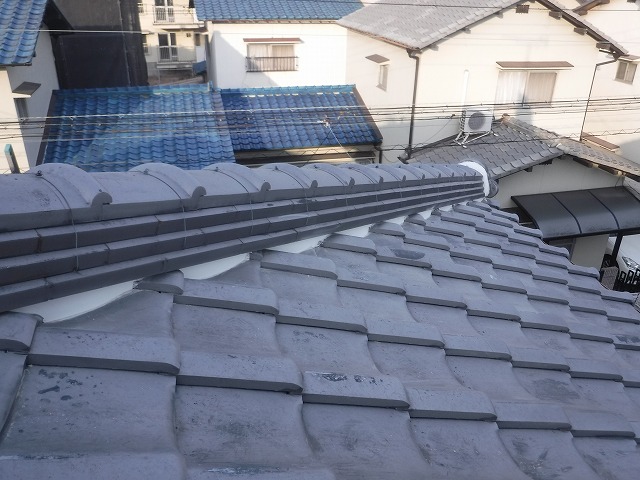 漆喰詰め直し後の棟