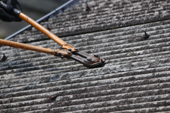 スレート波板屋根修理４