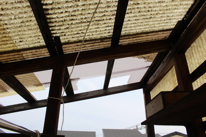木製テラス屋根修理３