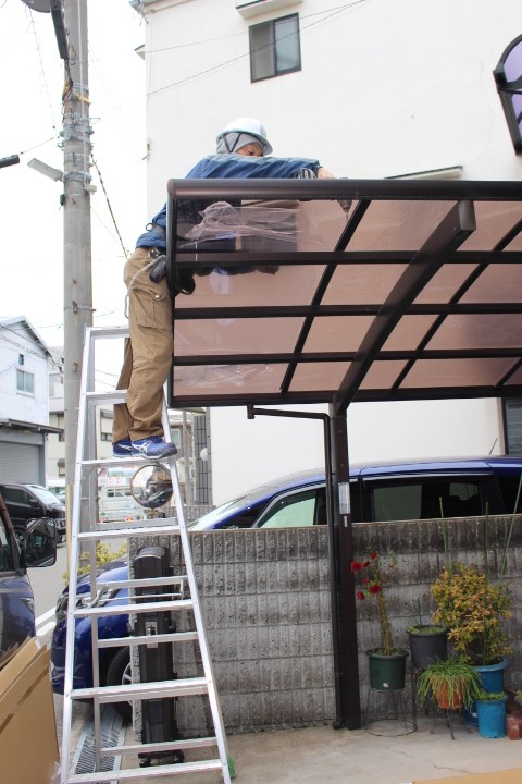 尼崎市カーポート屋根修理６
